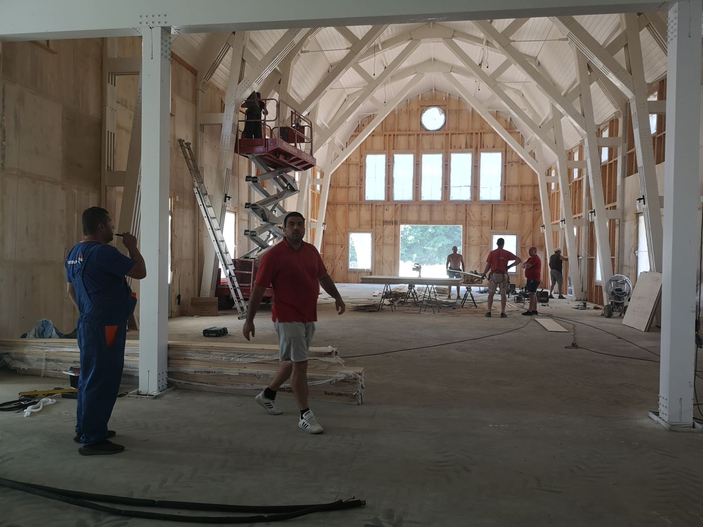 Sala de evenimente în timpul construcției